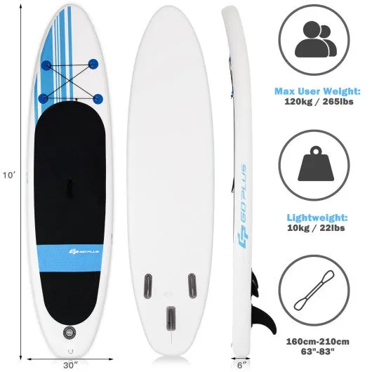 10 Feet Inflatable Stand Up Paddle Board with Carry Bag