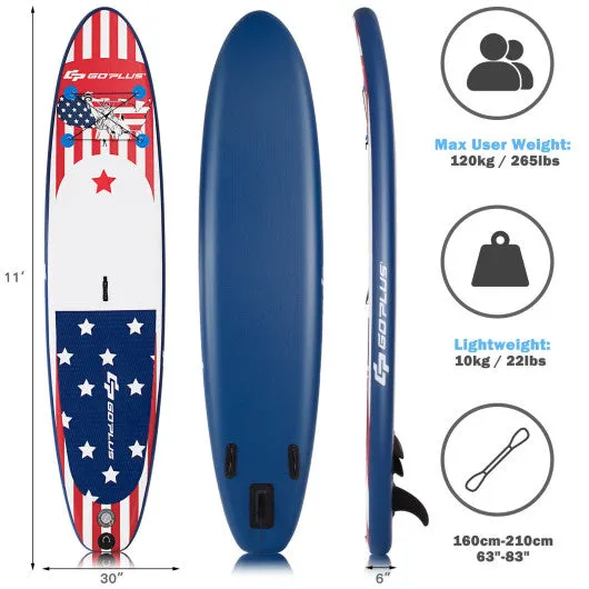 11 Feet Inflatable Stand up Paddle Board with 3 Fins Thruster