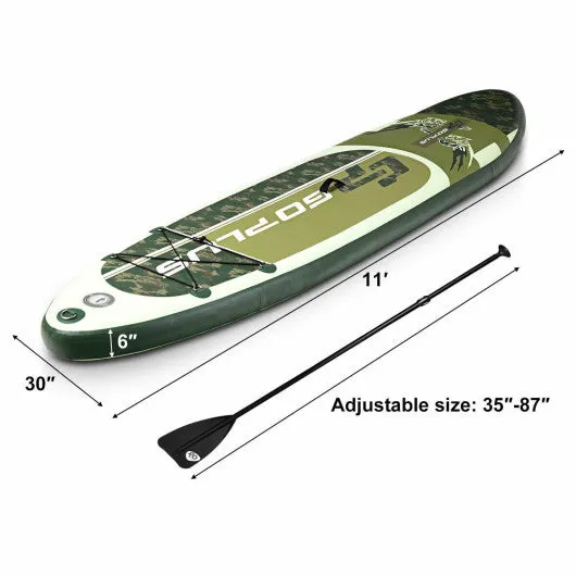 11 Feet Inflatable Standing Board Surfboard with Bag and Paddle