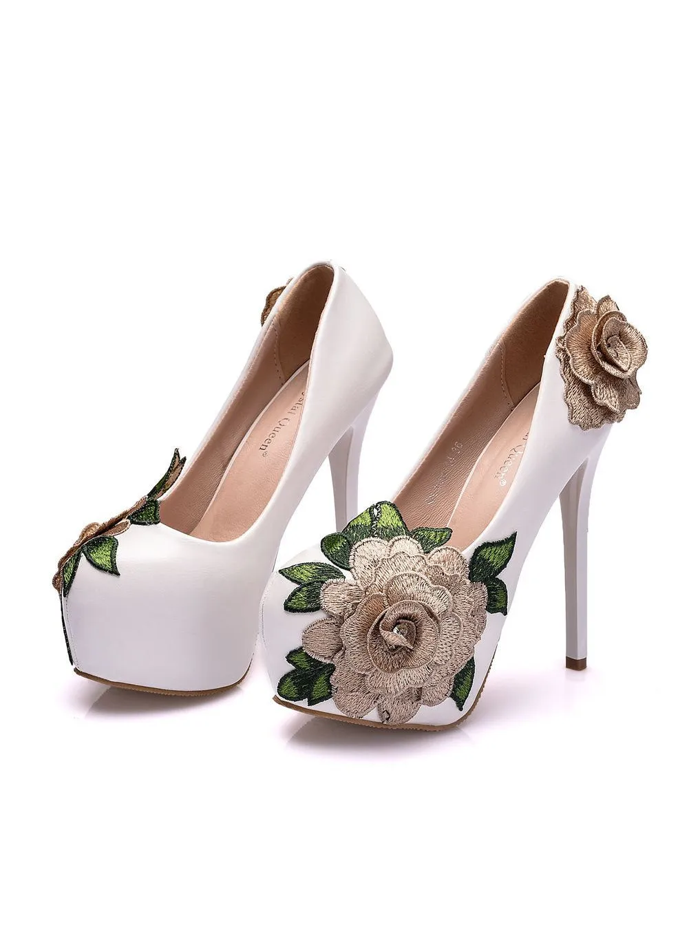 14 cm Big Flower Banquet High Heels Shoes