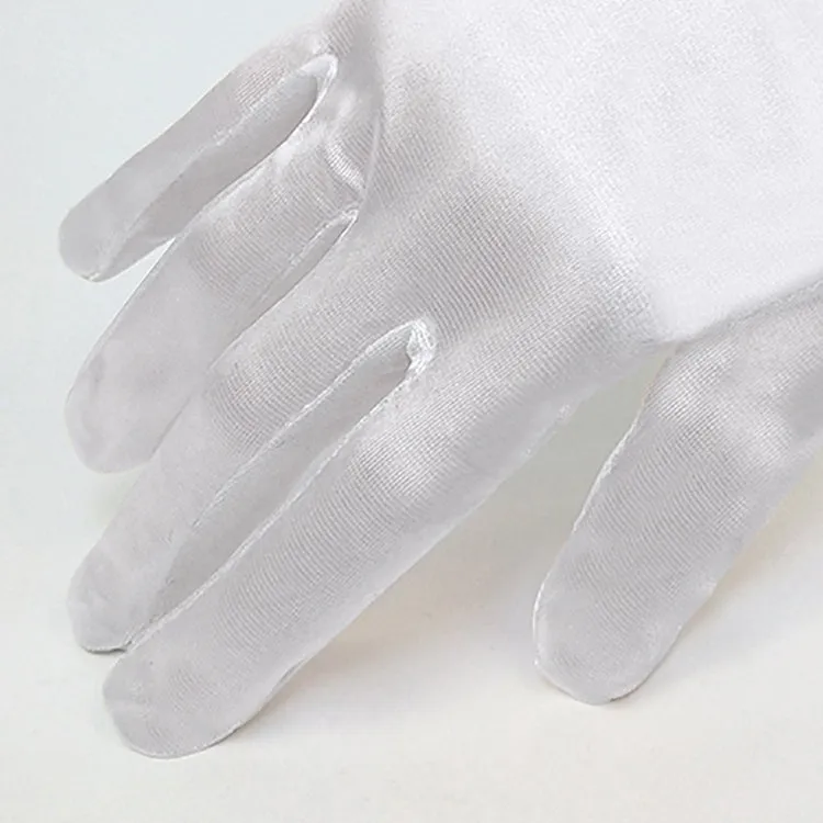 1pair Bride Gloves Satin Long Vintage Travel Sunscreen Dress Wedding Gloves(Lake Blue)