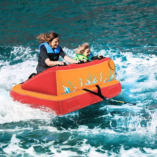 2 Person Water Sport Inflatable Towable Tubes for Boating-Orange