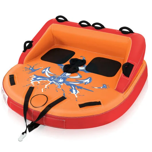 2 Person Water Sport Inflatable Towable Tubes for Boating-Orange