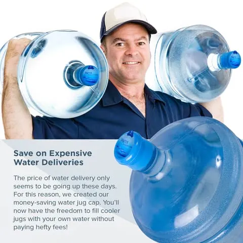 3 and 5 Gallon Water Bargain Premium Water Cooler Jug Non Spill BPA-FREE Bottle caps - Pack of 25