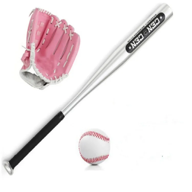 3 in1 Aluminum Alloy Baseball Bat   Baseball   Storage Bag Set(with Pink Gloves)