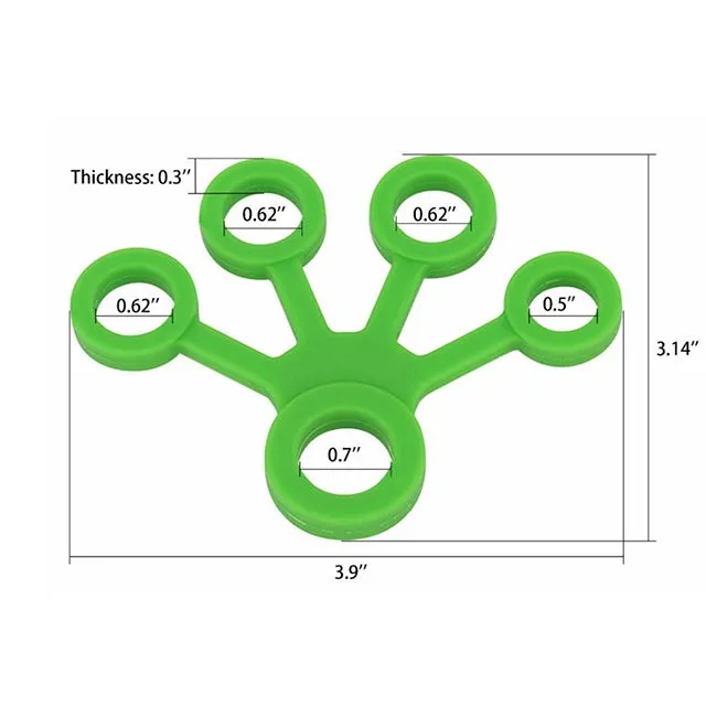 3 PCS Finger Trainer Silicone Finger Tensioner Five Finger Tension Ring(Medium Green (8.8LB))