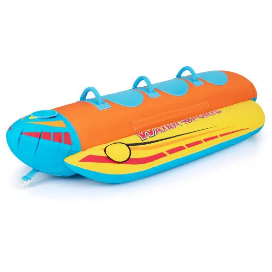 3-Person Inflatable Banana Boat with 3 EVA-padded Seats and Handles