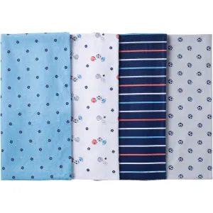 4 Pack Baby Sports Flannel Receiving Blankets