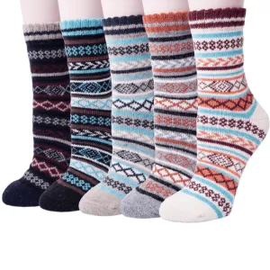 5 Pairs Wool Winter Warm Socks – Cozy Comfort for Cold Weather