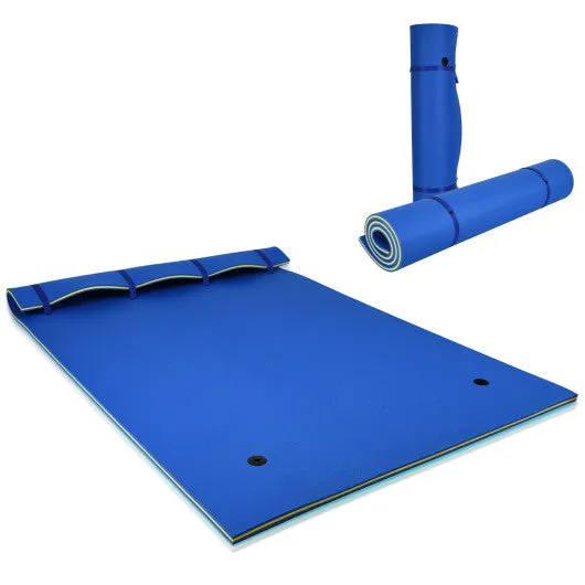 9' x 6' 3 Layer Floating Water Pad Foam Mat -Blue