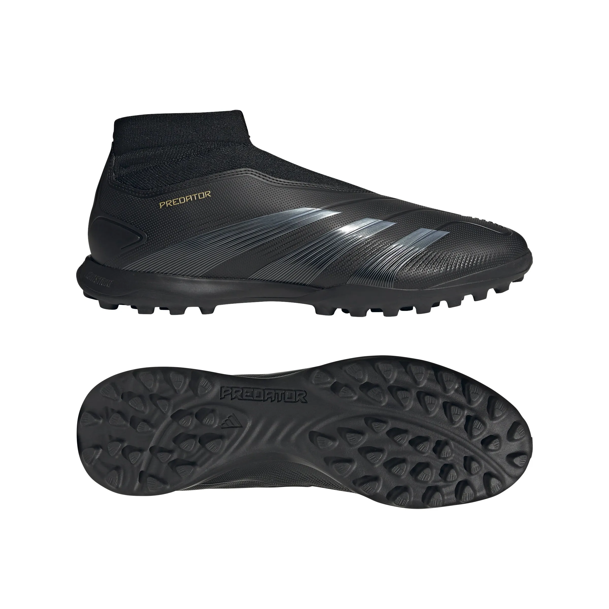 adidas Predator League LL TF Turf Soccer Shoes - CBlack/Carbon/Gold