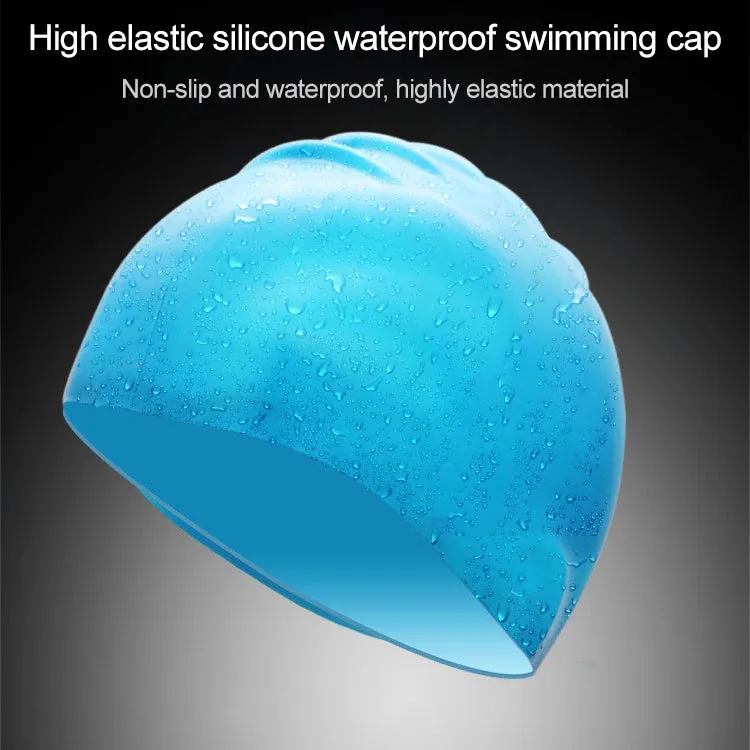 Adult Solid Color Waterproof Silicone Swimming Cap(Sky)