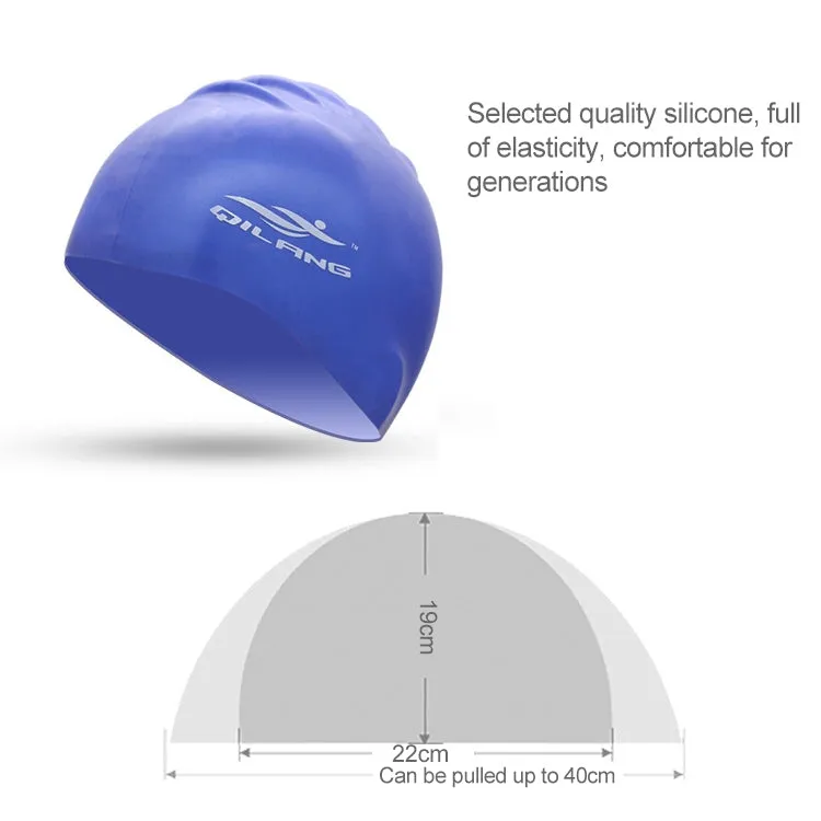 Adult Solid Color Waterproof Silicone Swimming Cap(Sky)