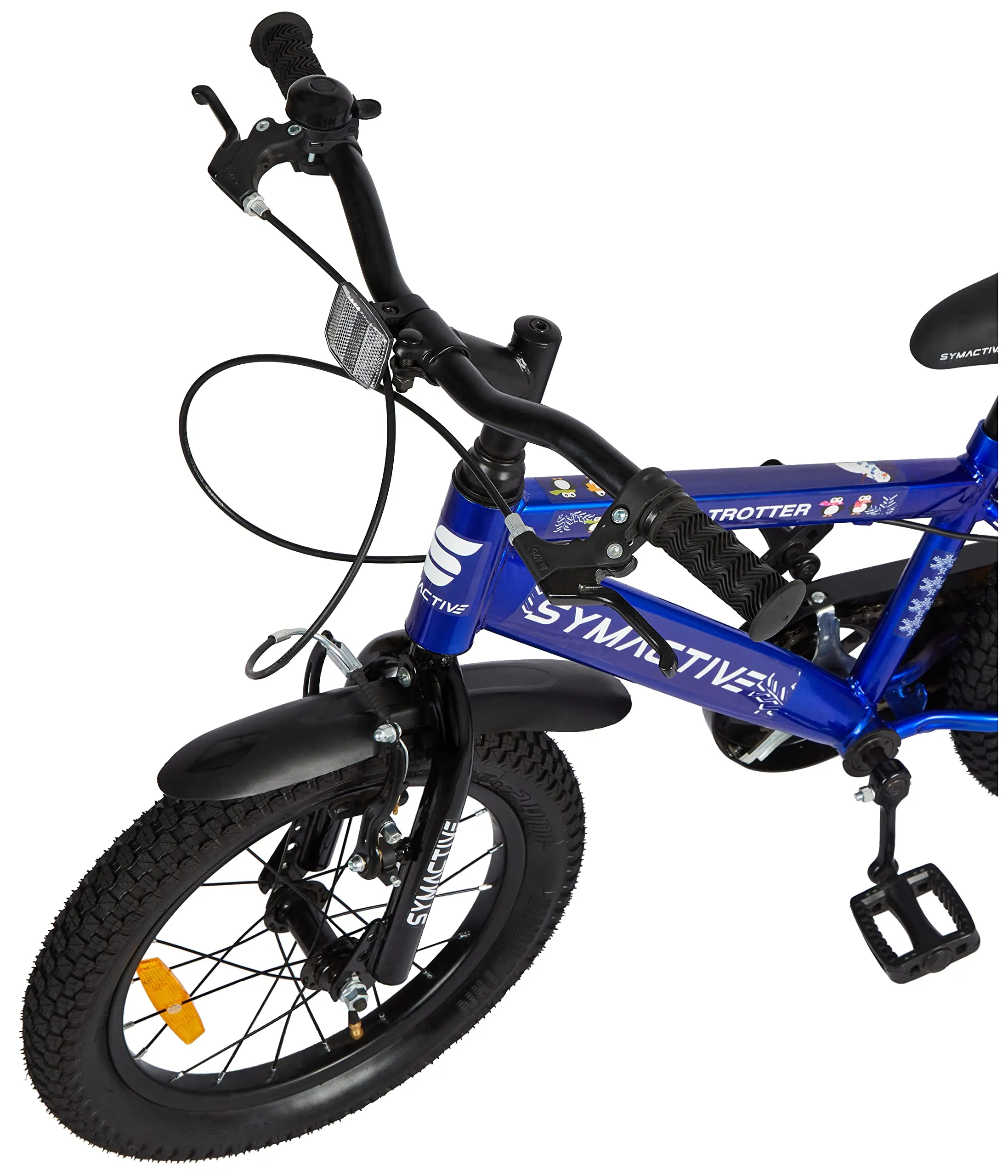 Amazon Brand - Symactive Mini Trotter, 16T Single Speed Kids Bike/Bicycle/Cycle, V-Brakes, Frame Size: 10.6 inch, Age: 5-10 Yr, Steel Rim (Blue, Unisex), Rigid