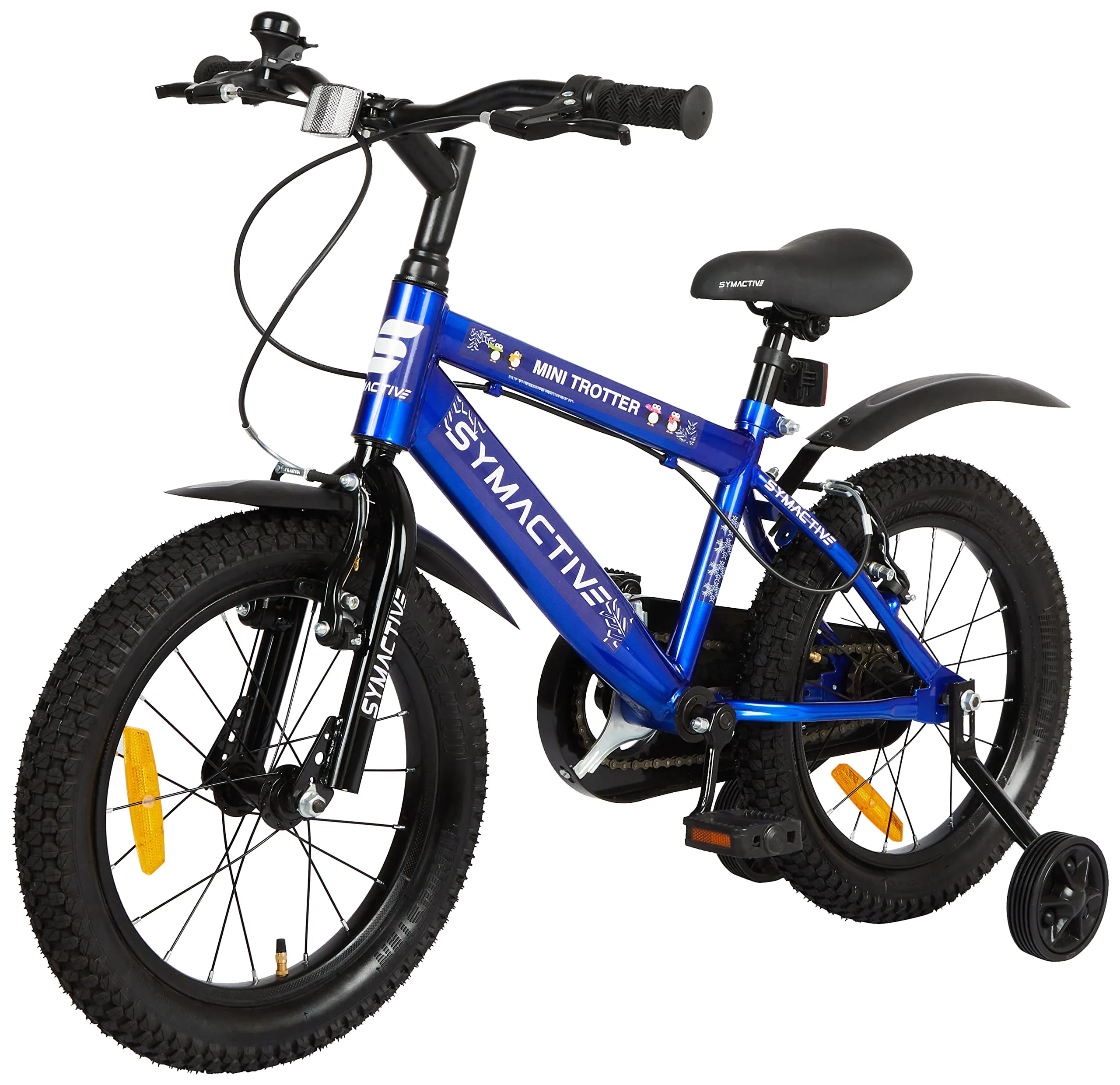 Amazon Brand - Symactive Mini Trotter, 16T Single Speed Kids Bike/Bicycle/Cycle, V-Brakes, Frame Size: 10.6 inch, Age: 5-10 Yr, Steel Rim (Blue, Unisex), Rigid