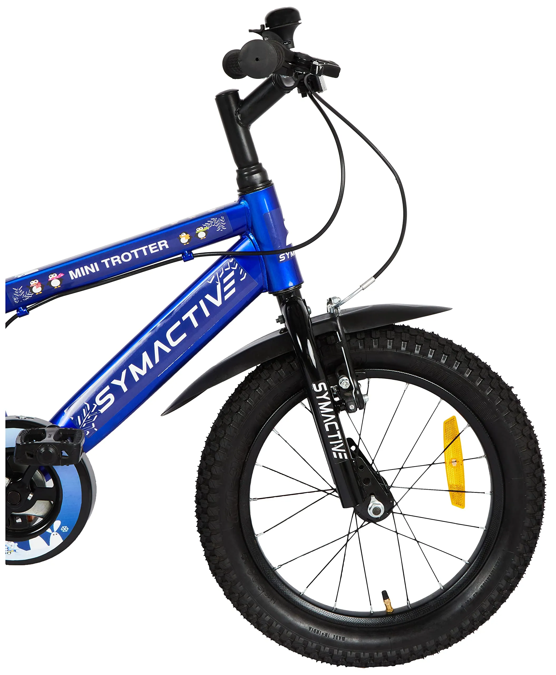 Amazon Brand - Symactive Mini Trotter, 16T Single Speed Kids Bike/Bicycle/Cycle, V-Brakes, Frame Size: 10.6 inch, Age: 5-10 Yr, Steel Rim (Blue, Unisex), Rigid