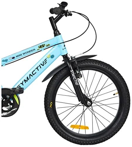 Amazon Brand - Symactive Mini Wonder, 20T Single Speed Kids Bike/Bicycle/Cycle, V-Brakes, Frame Size: 11.2 inch, Age: 5-12 Yr, Steel Rim (Blue, Unisex), Rigid