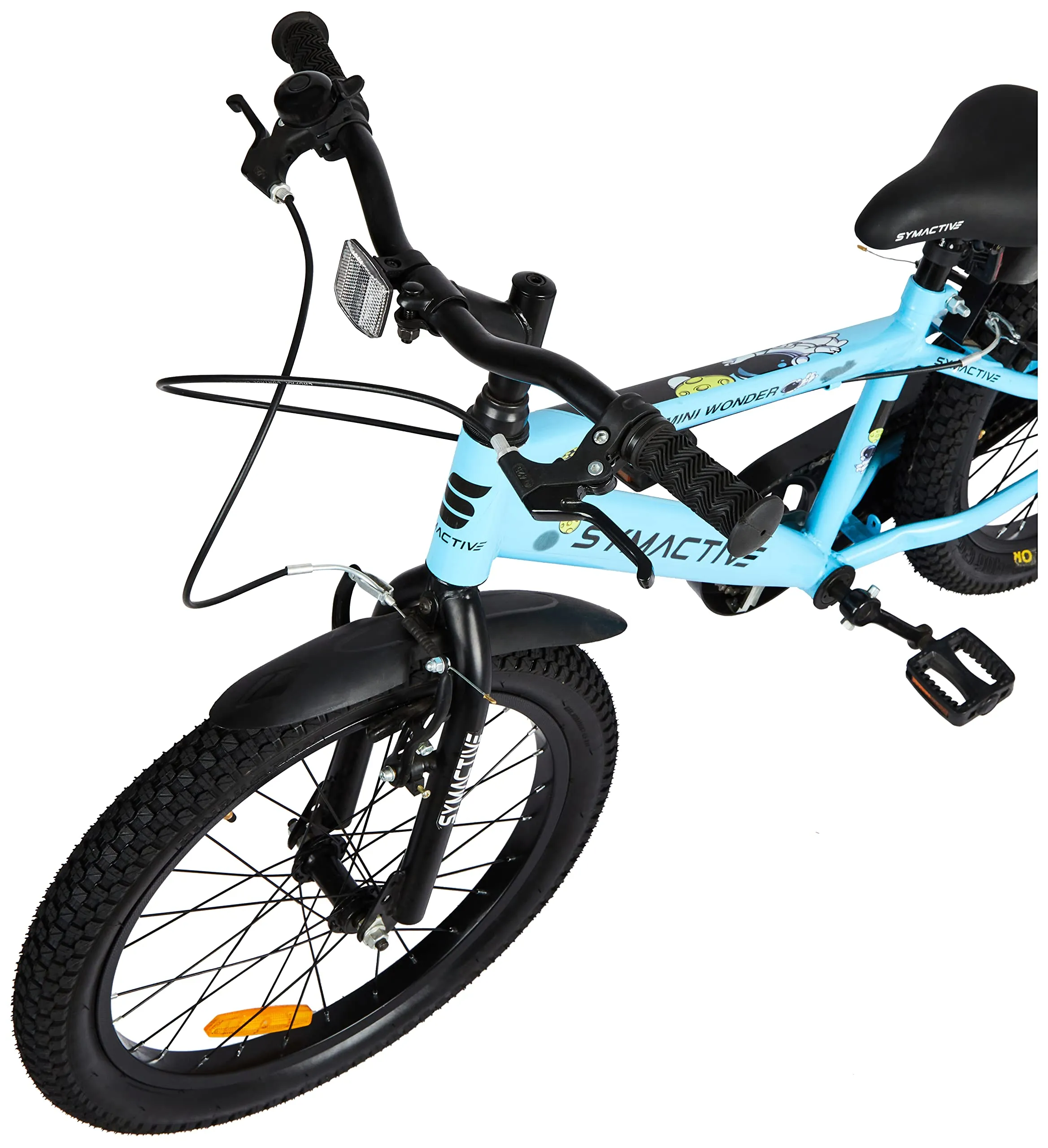 Amazon Brand - Symactive Mini Wonder, 20T Single Speed Kids Bike/Bicycle/Cycle, V-Brakes, Frame Size: 11.2 inch, Age: 5-12 Yr, Steel Rim (Blue, Unisex), Rigid