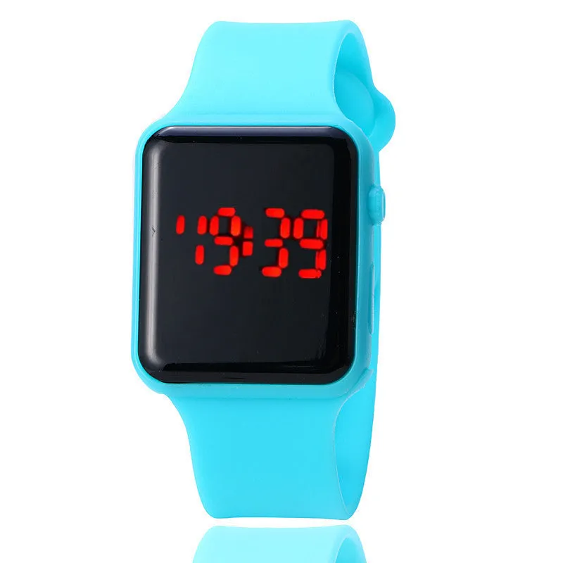 Apple Square Fashion Sports Led Silicone Children's Electronic Watch