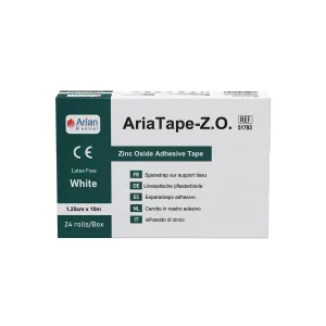 AriaTape Zinc Oxide Adhesive Tape- 1.25cm X 10m Tape - 12 Rolls