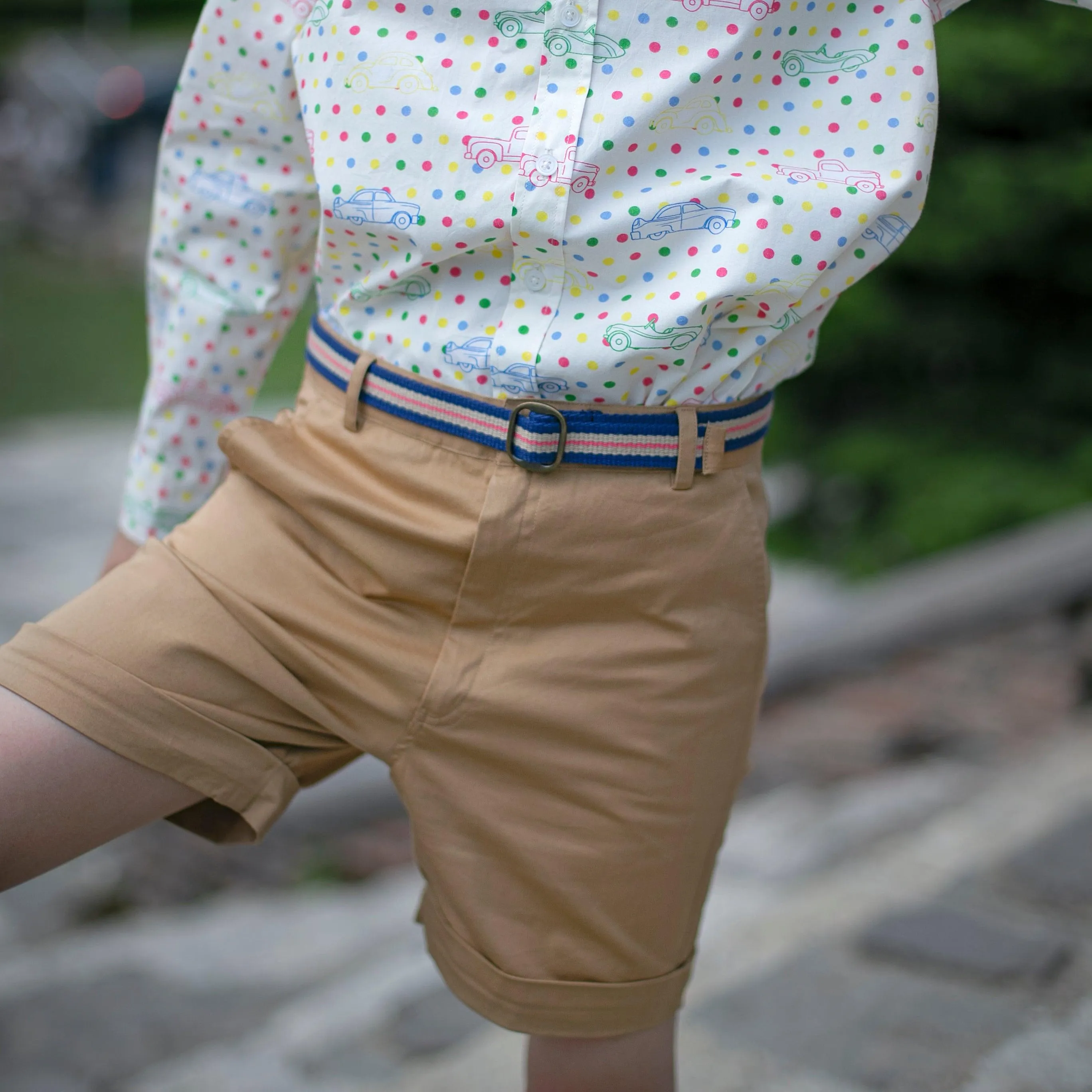 Autumn Breeze- Brown Beige Cotton Shorts for Boys