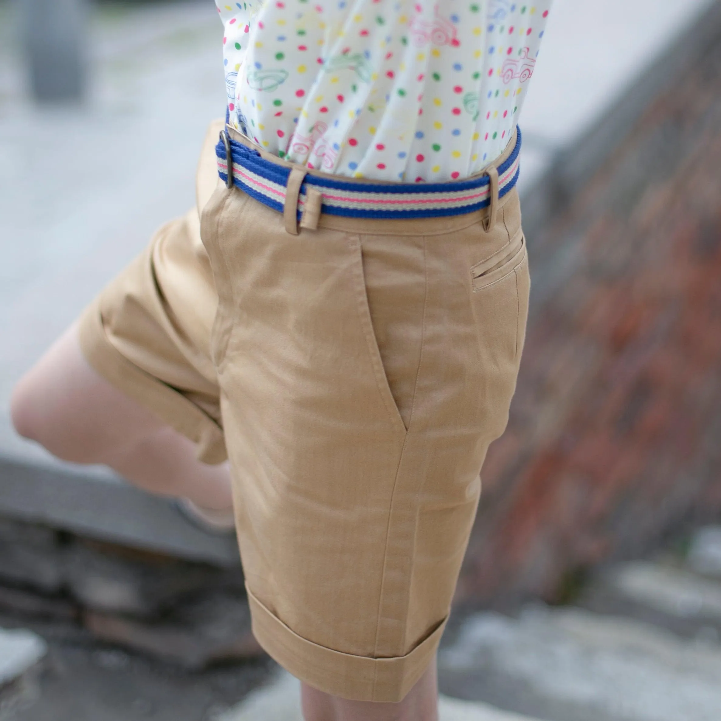 Autumn Breeze- Brown Beige Cotton Shorts for Boys