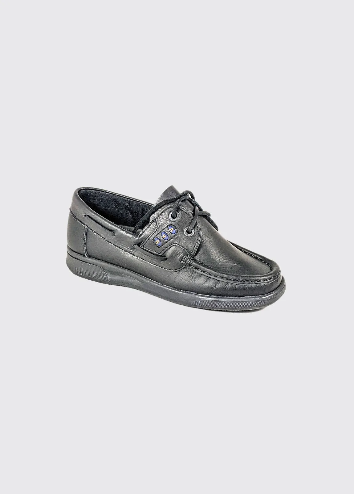 AV8 Kapley: Black Deck School Shoes