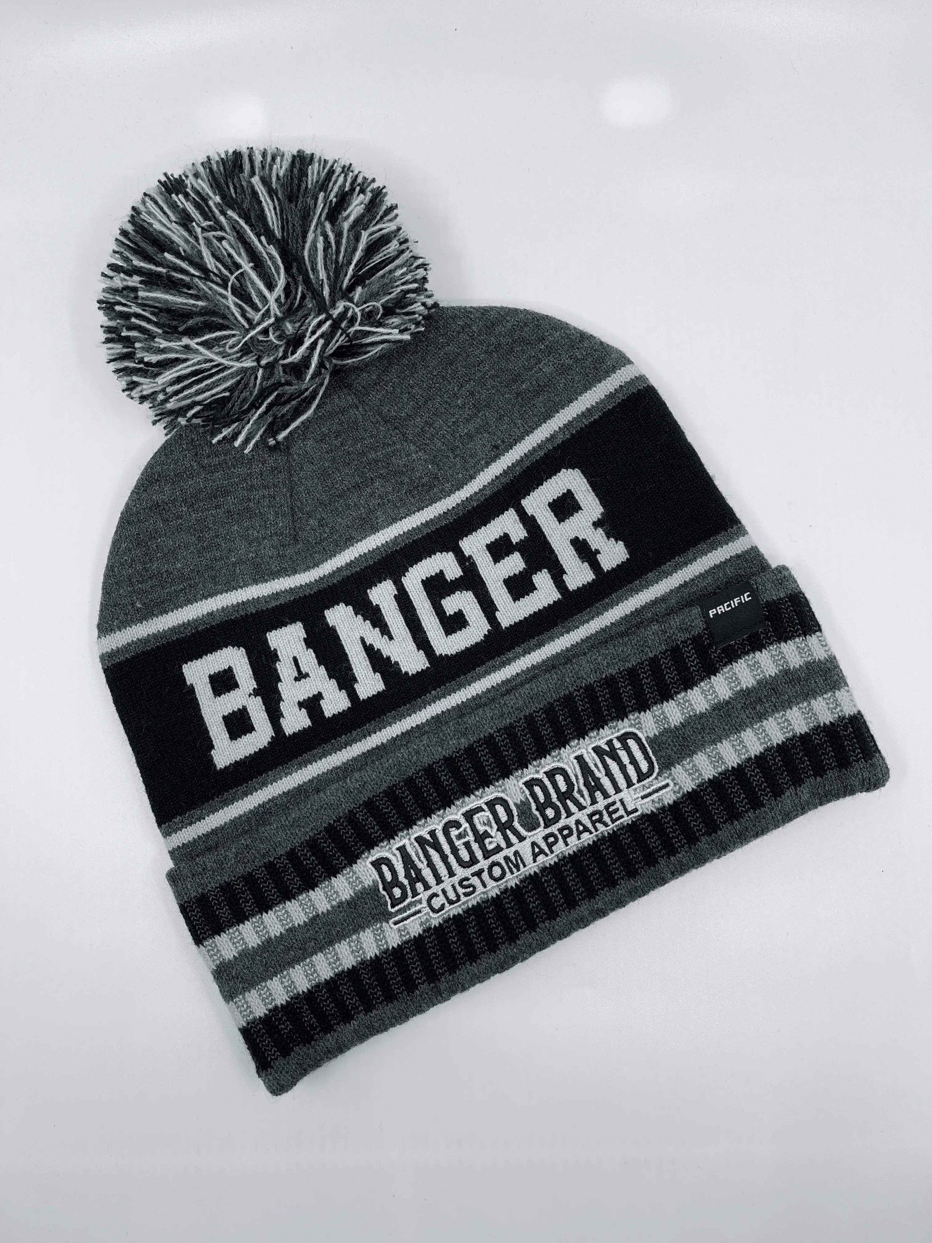 Banger Brand Custom Heather Winter Pom-Pom Beanie