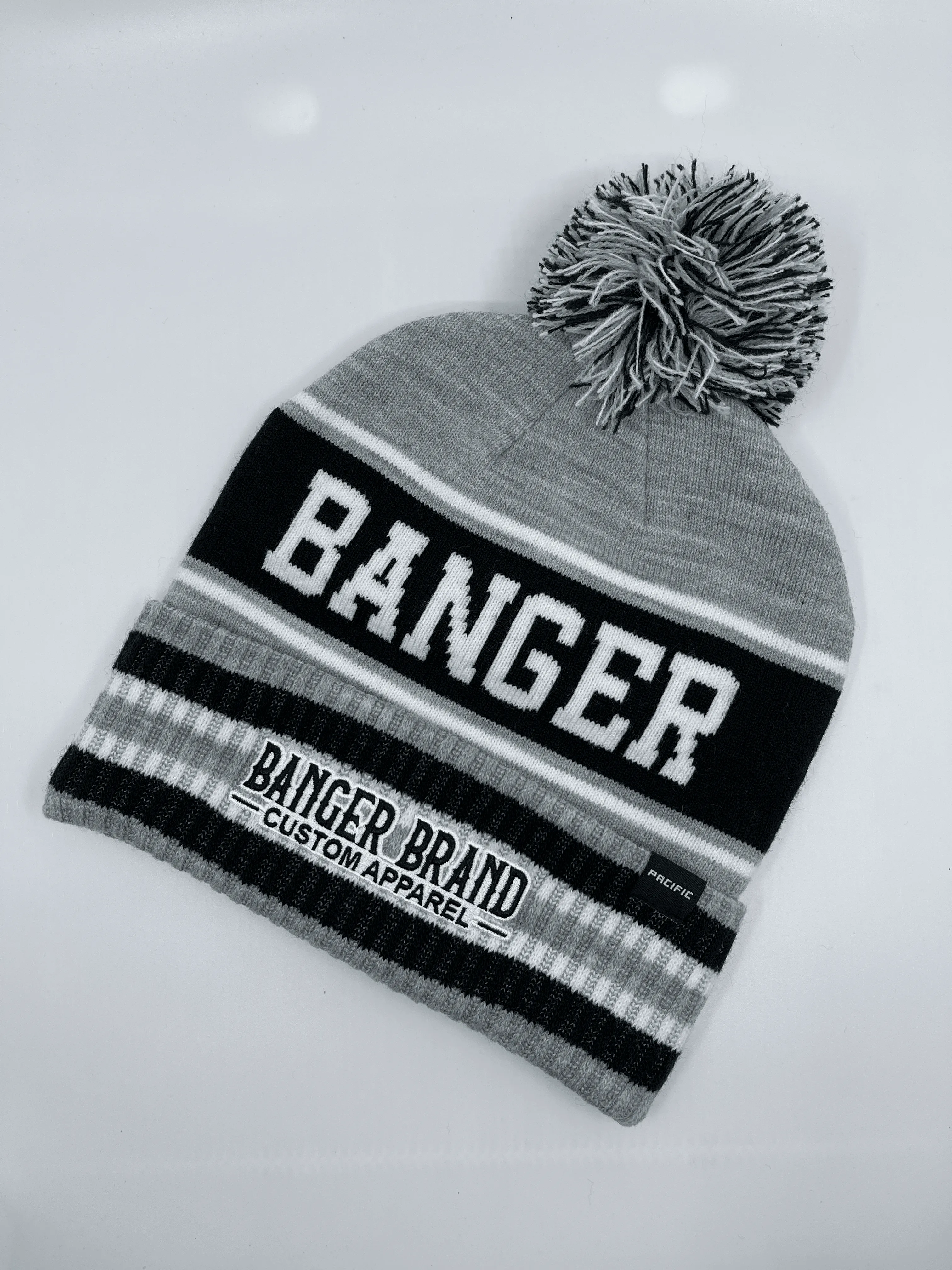 Banger Brand Custom Heather Winter Pom-Pom Beanie