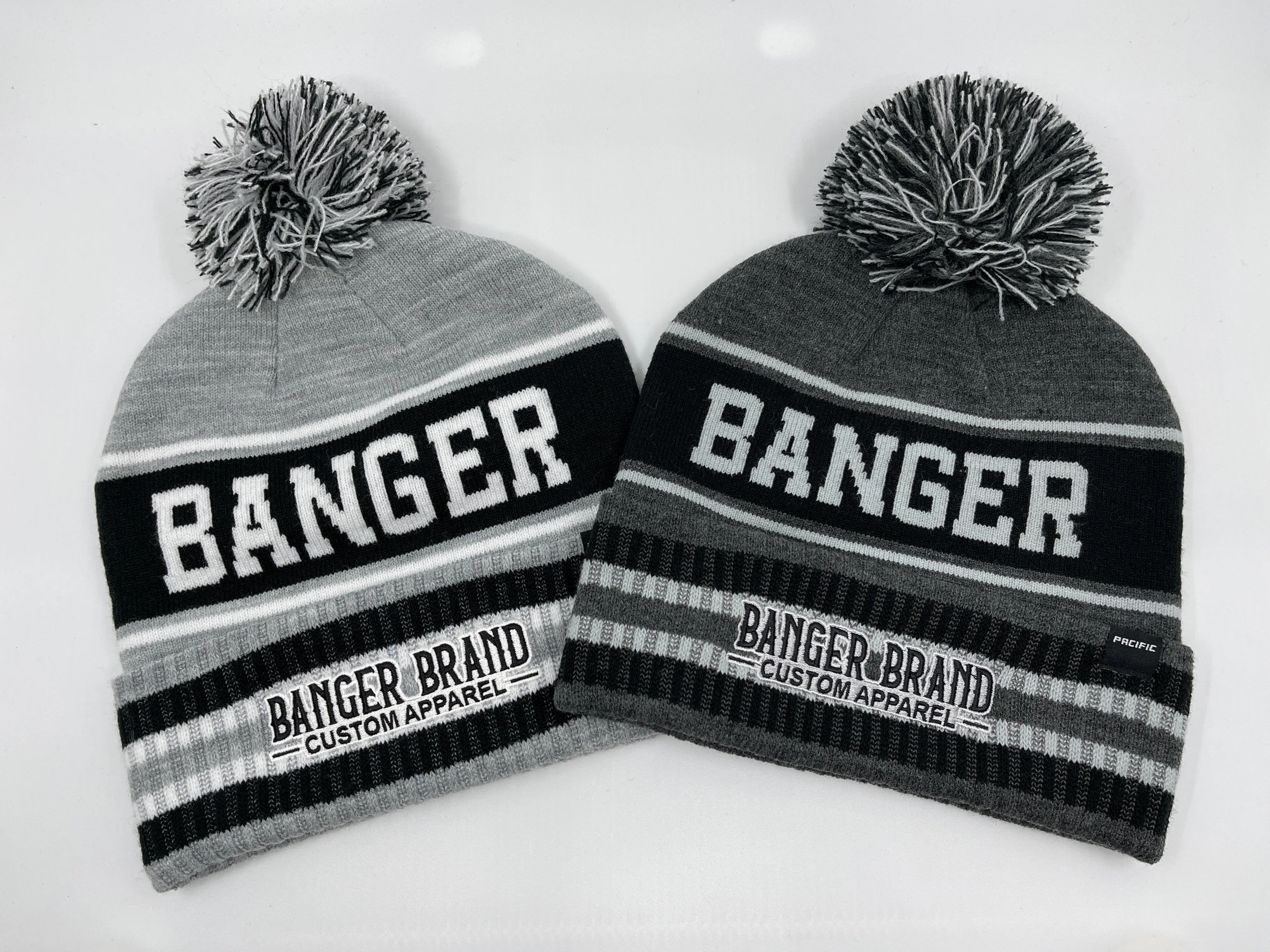 Banger Brand Custom Heather Winter Pom-Pom Beanie