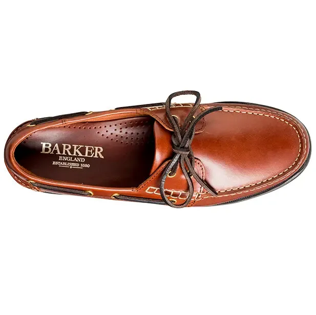 BARKER Wallis Deck Shoes - Mens - Brown Oiled Calf