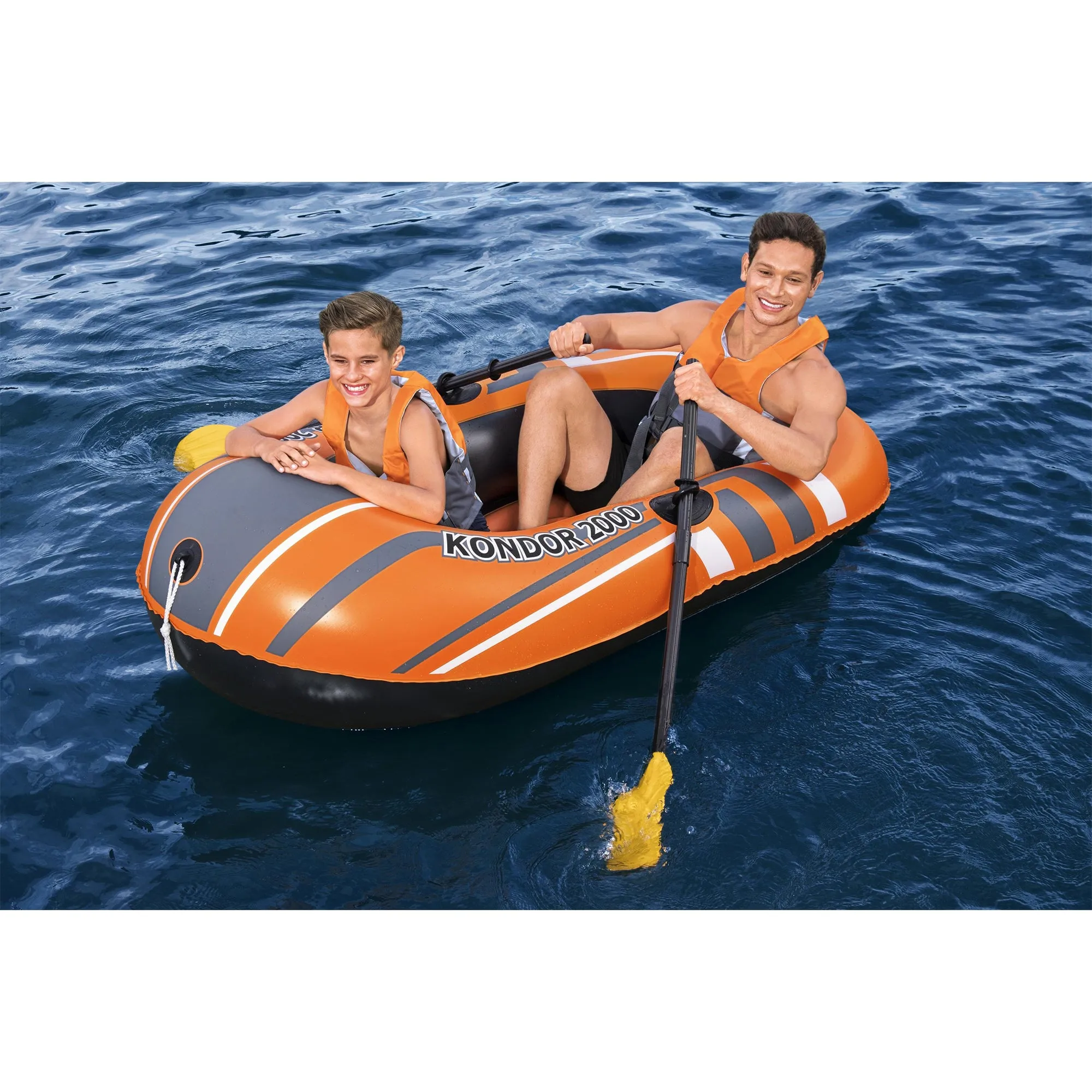 Bestway 77x45 Inch HydroForce Inflatable Raft Set with Oars and Pump | Open Box