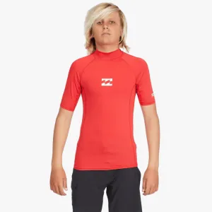 Billabong Boys All Day Wave Short Sleeve Rashvest Red