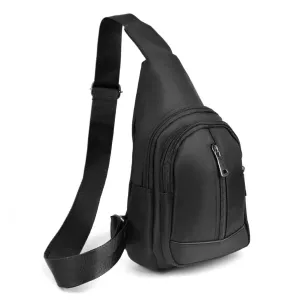 Black Crossbody Sling Bag Backpack with Adjustable Strap