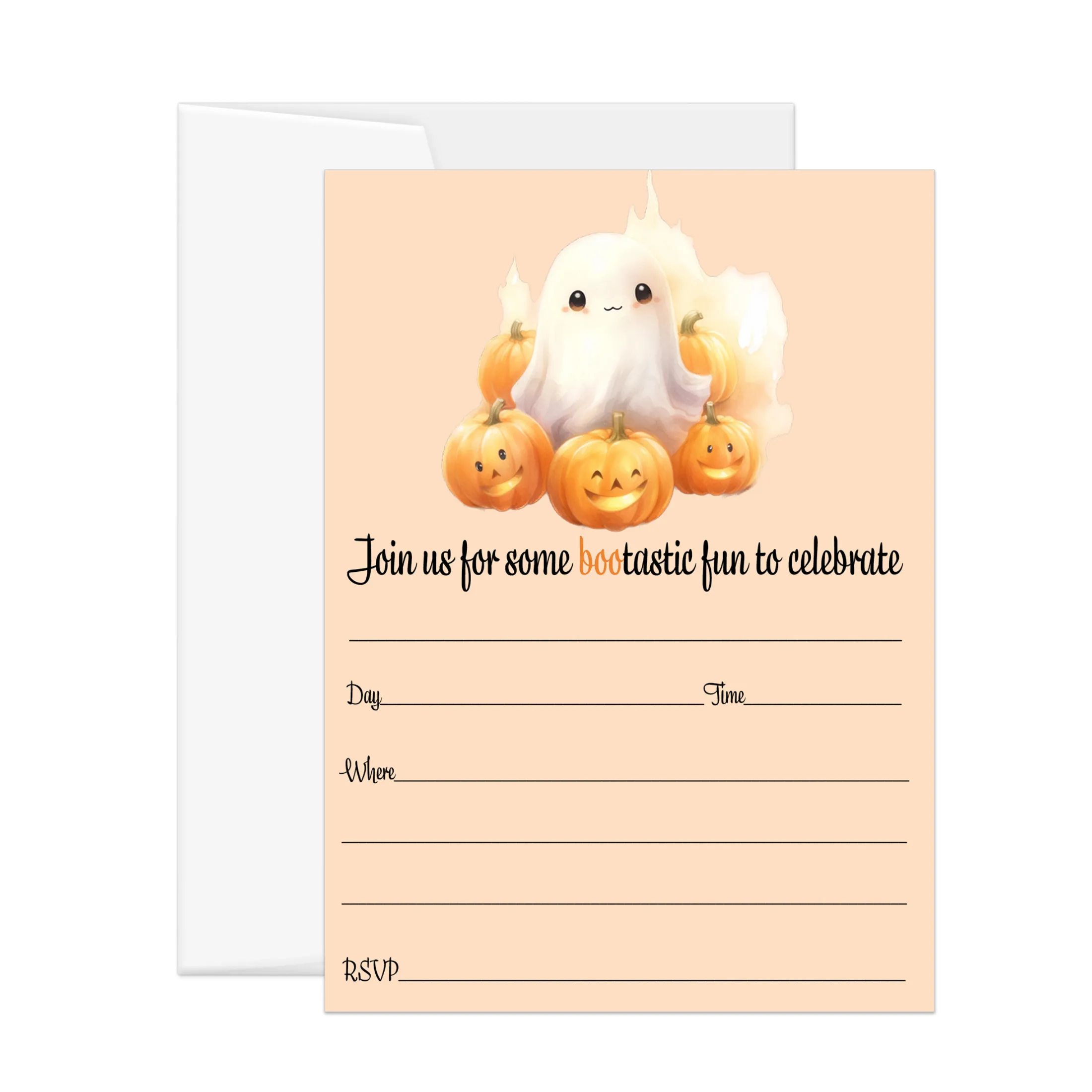 Boo Bash Halloween Invitations - 25ct, Versatile, 5x7