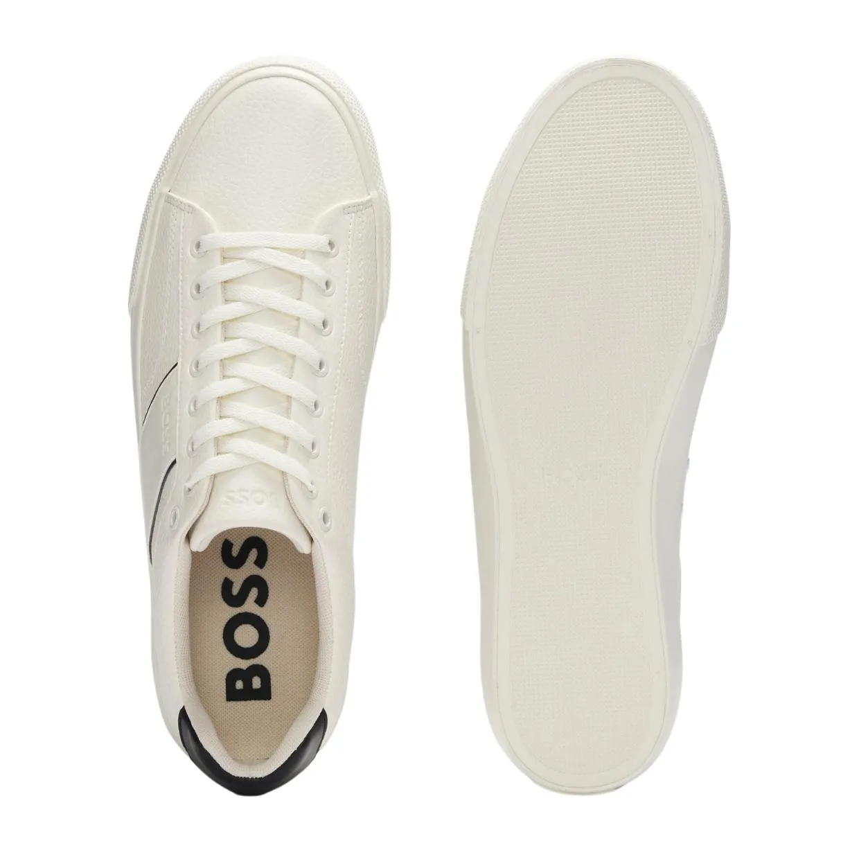 BOSS Aiden Debossed Logo Off-White Trainers