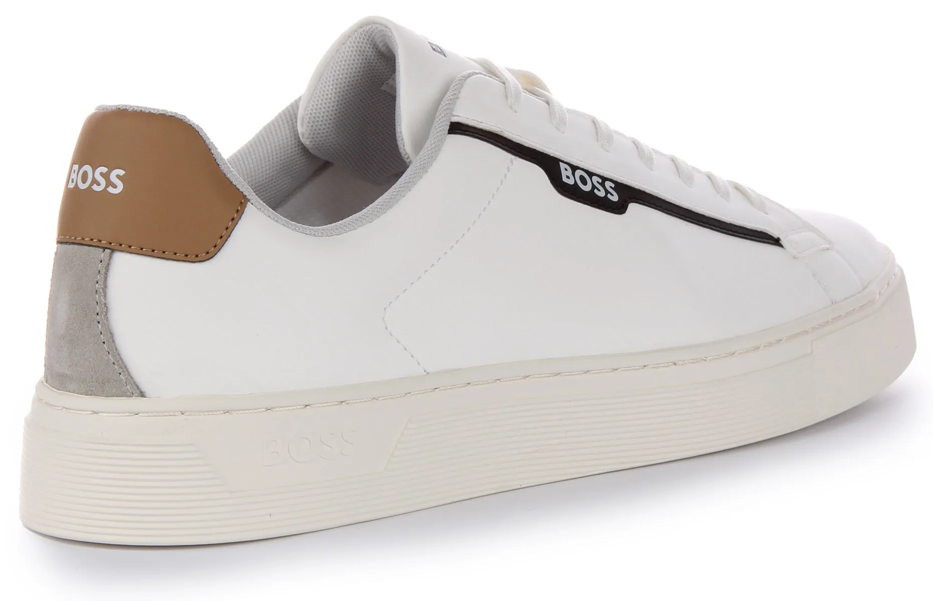 Boss Rhys Tennis Pusdt In White Black For Men