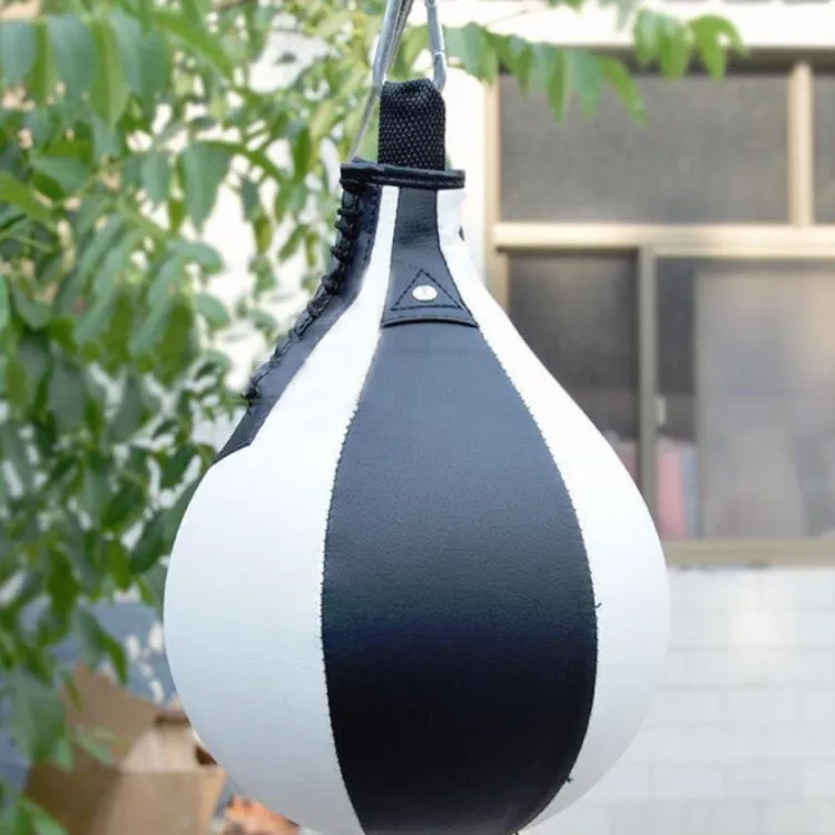 Boxing Speed Ball Fitness Vent Ball Adult Hanging Free Punching Bag(Pear Shape Black)