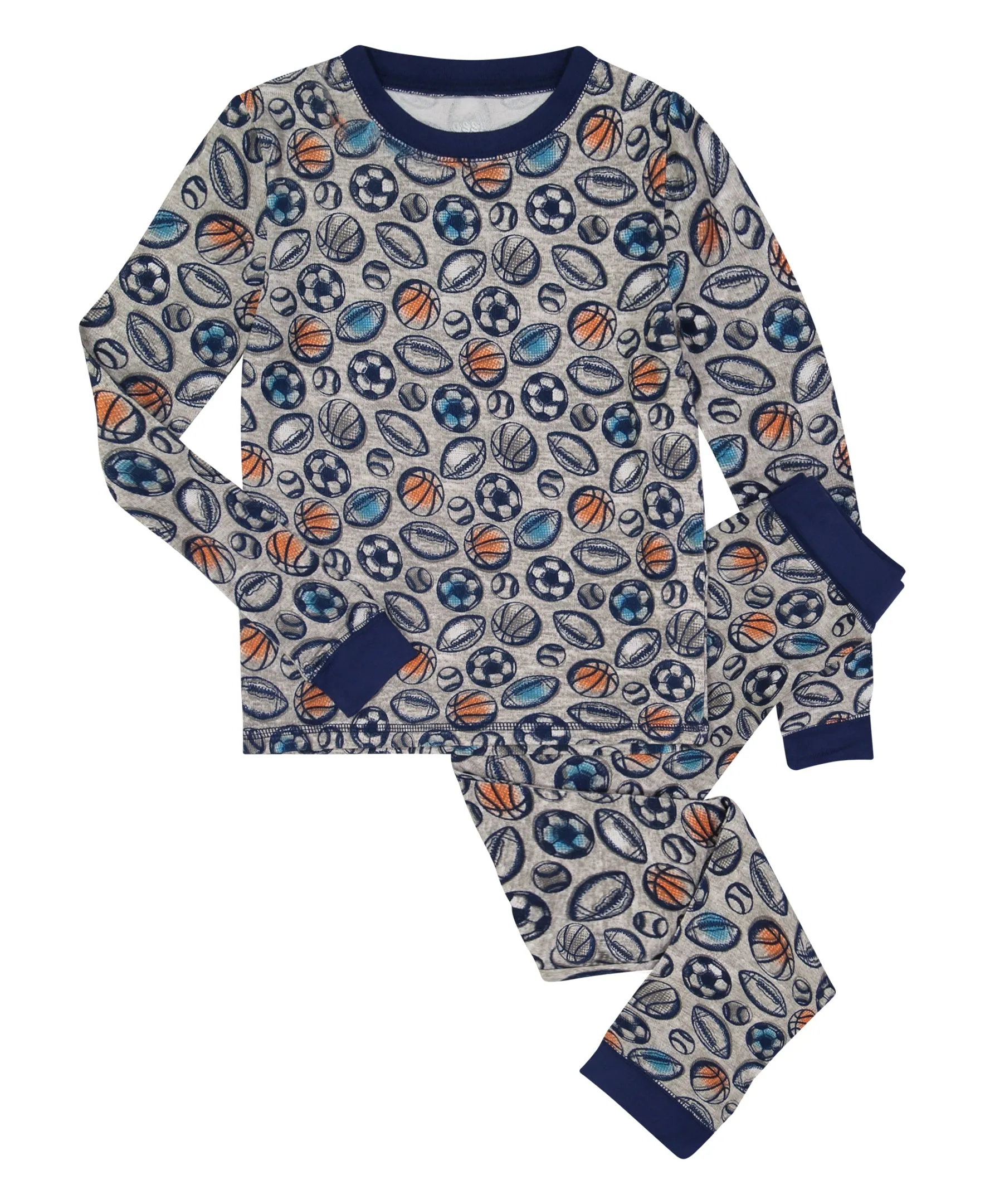 Boys All Sports Super Soft Snug Fit 2-Piece Pajama Sleep Set