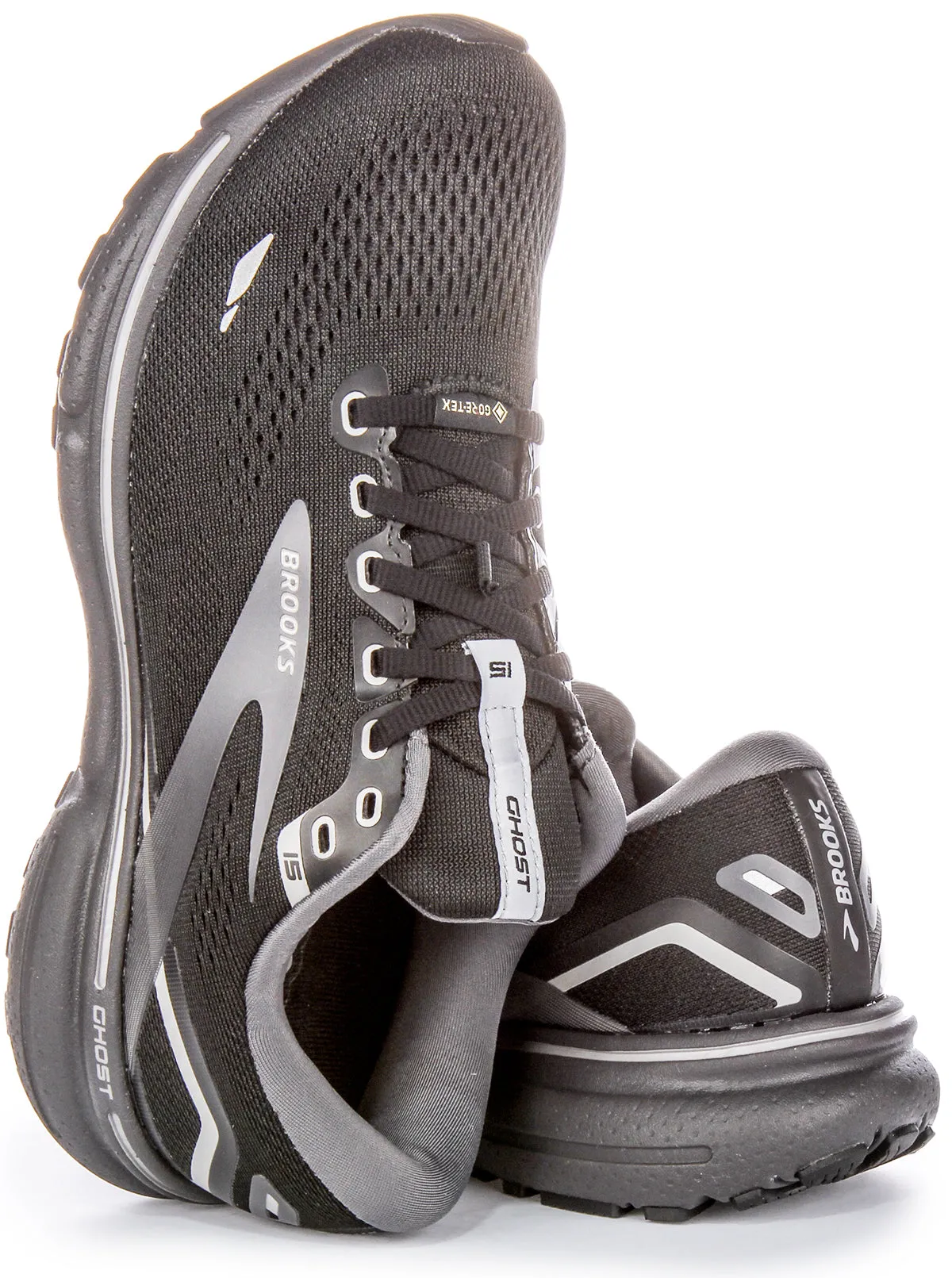 Brooks Ghost 15 GTX In Black For Men | Medium Fit