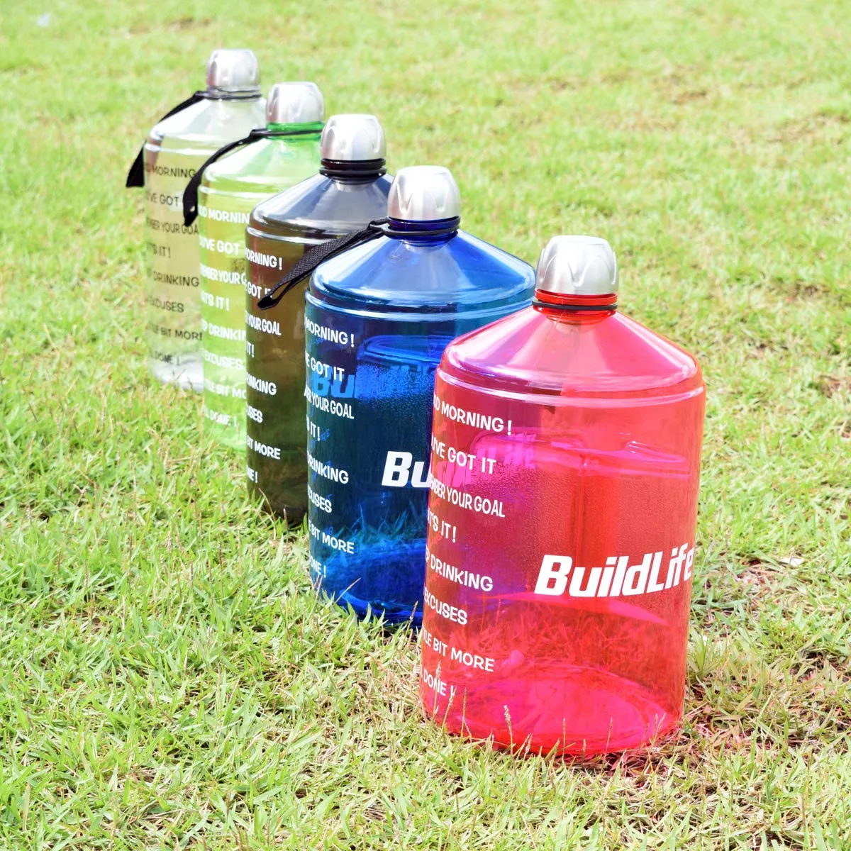 BuildLife 1 Gallon Water Bottle Motivational Fitness Workout with Time Marker/Drink More Daily/Clear BPA Free/Large 128OZ Capacity Throughout The Day(Pink, 1 Gallon)