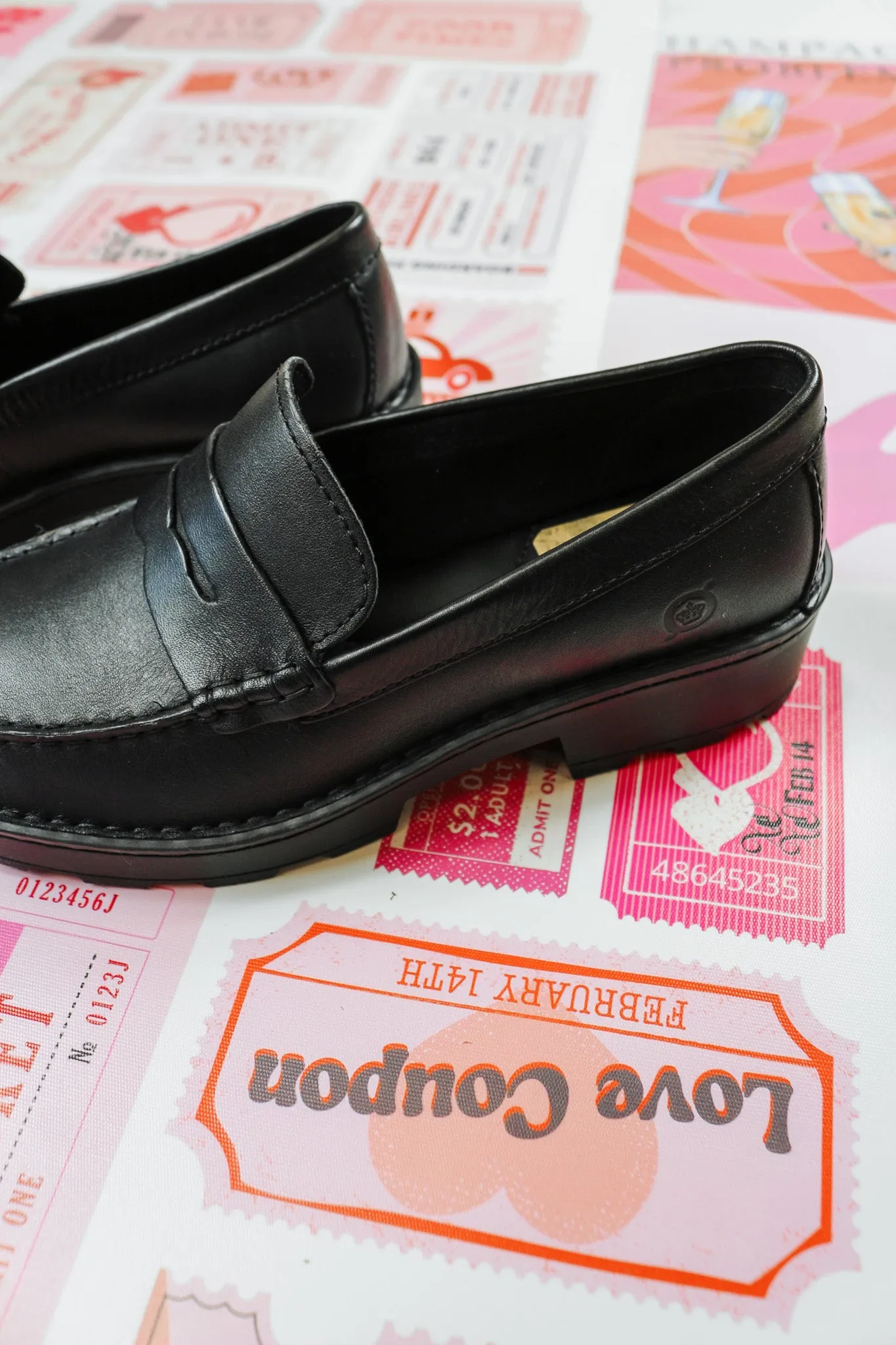 Carrera Black Leather Penny Loafer By Born