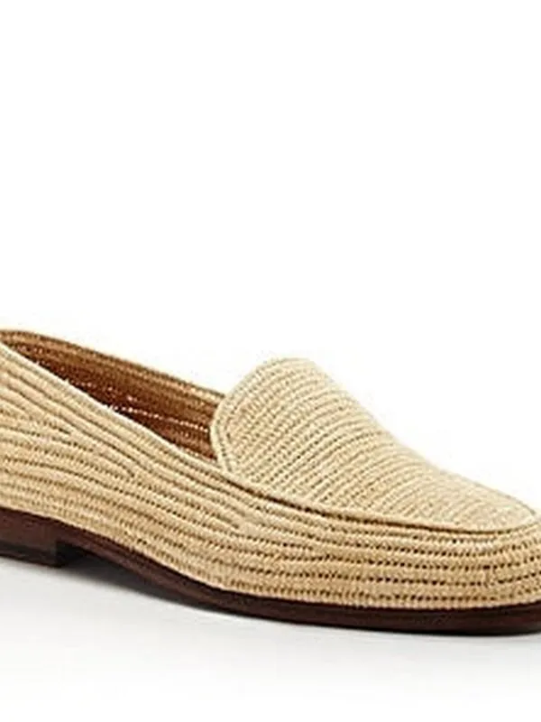 CASABLANCA1942 Mens Beppe Raffia Apron-Toe Loafers