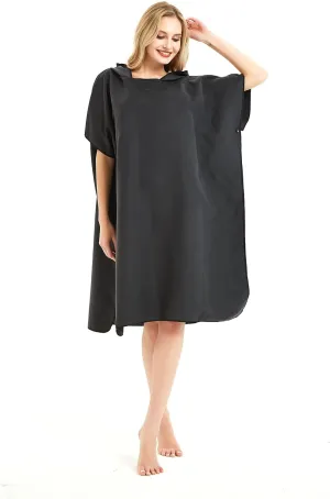 Changing Robe Towel with Hood - Black