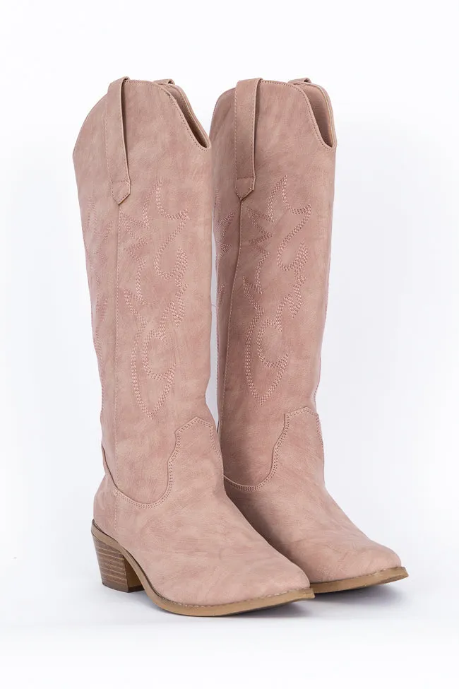 Charlotte Pink Leather Cowboy Boots FINAL SALE