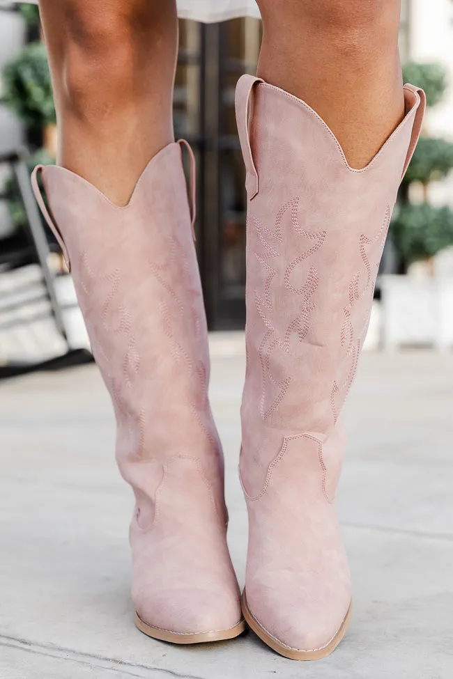 Charlotte Pink Leather Cowboy Boots FINAL SALE