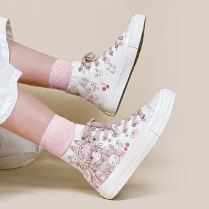 Cherry Bunnies Canvas Shoes