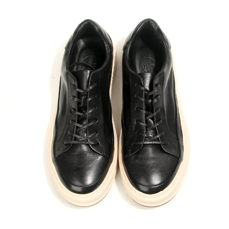 Chic Leather Lace-Up Casual Shoes