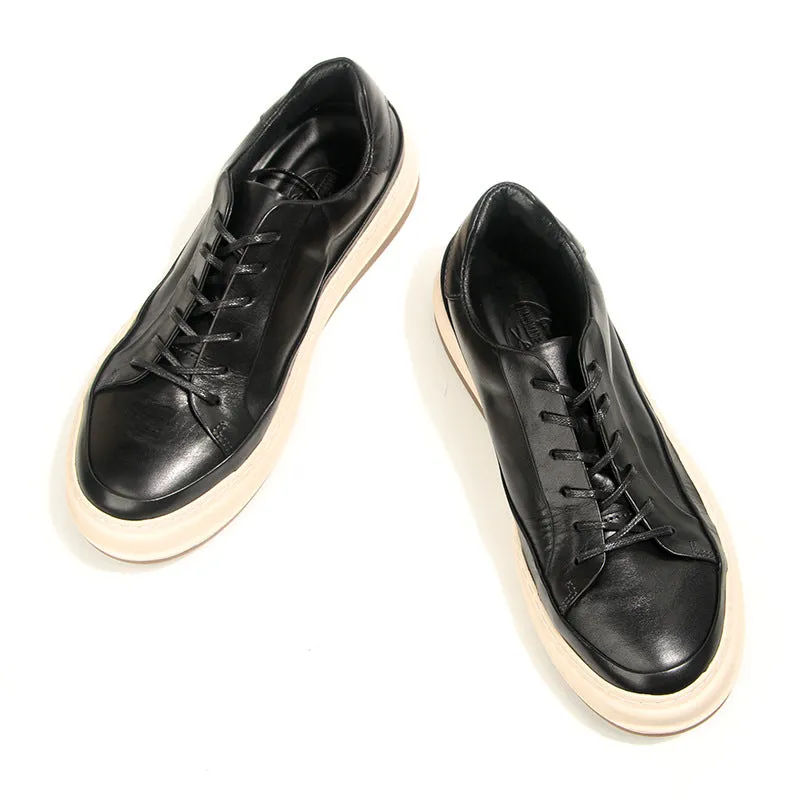 Chic Leather Lace-Up Casual Shoes