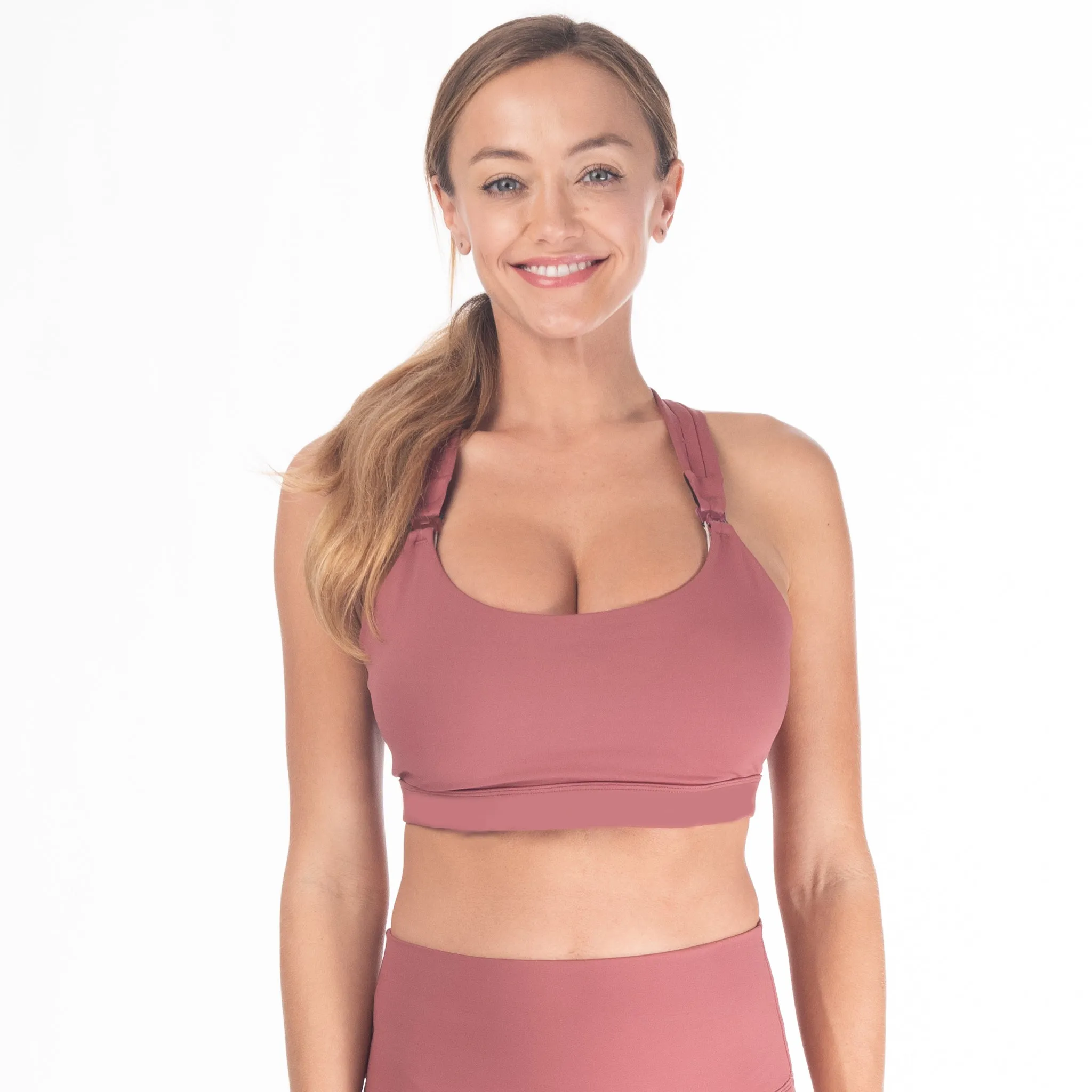 Chloé 3 Running Nursing Sports Bra (Dusty Rose)